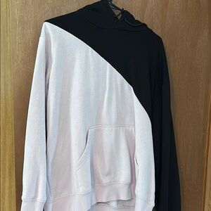 Black and Purple Colorblock Hoodie